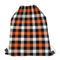 Halloween Buffalo Plaid Pattern Print Drawstring Bag