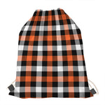 Halloween Buffalo Plaid Pattern Print Drawstring Bag