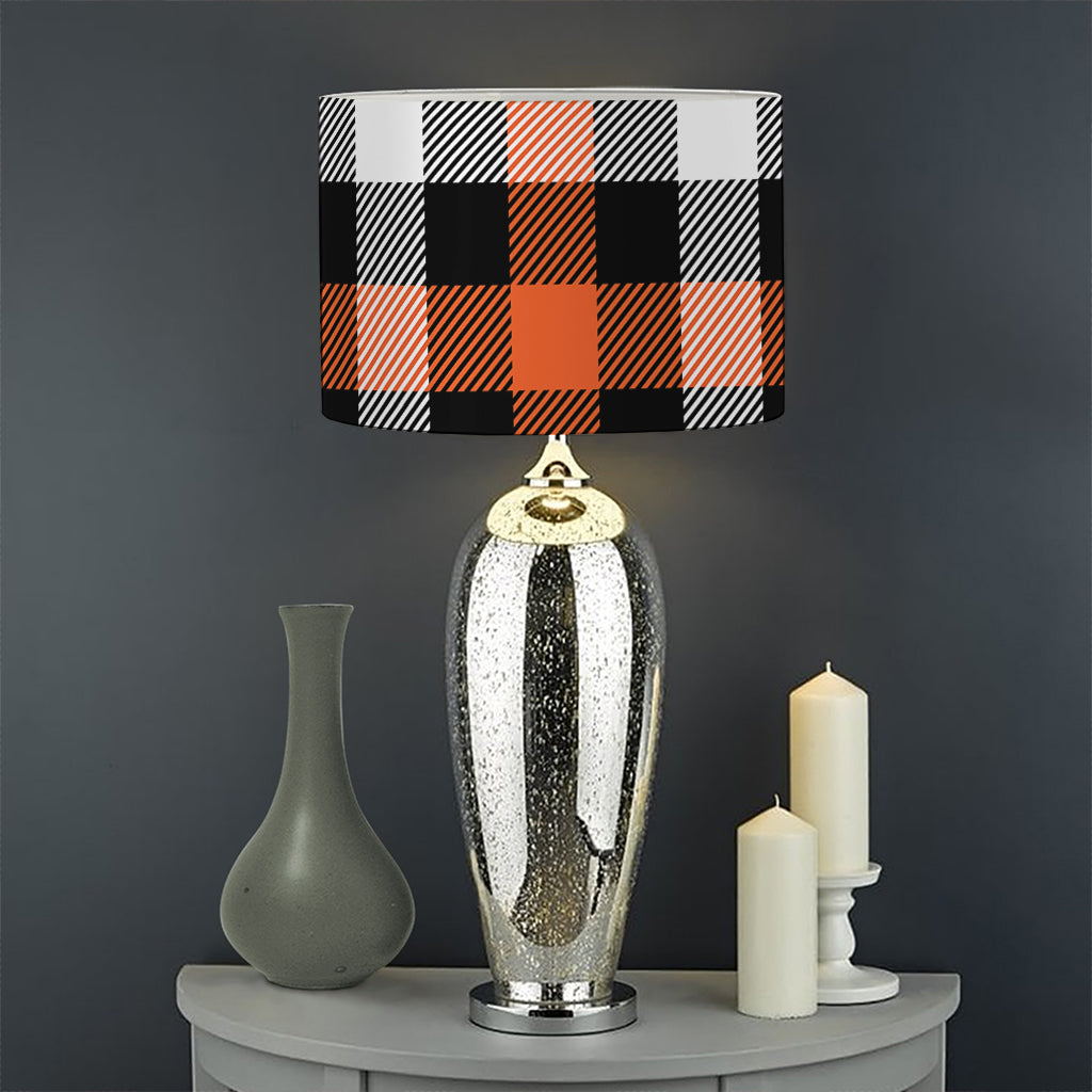 Halloween Buffalo Plaid Pattern Print Drum Lamp Shade