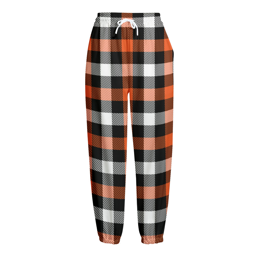 Halloween Buffalo Plaid Pattern Print Fleece Lined Knit Pants