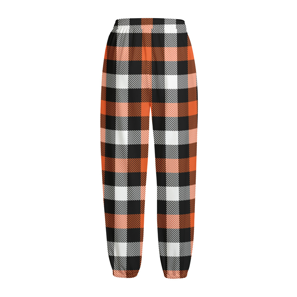 Halloween Buffalo Plaid Pattern Print Fleece Lined Knit Pants