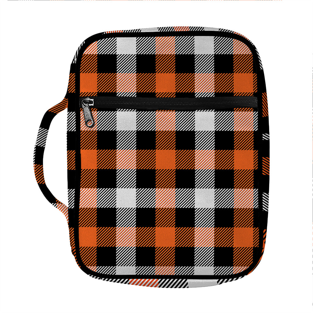 Halloween Buffalo Plaid Pattern Print Front Pocket Bible Bag