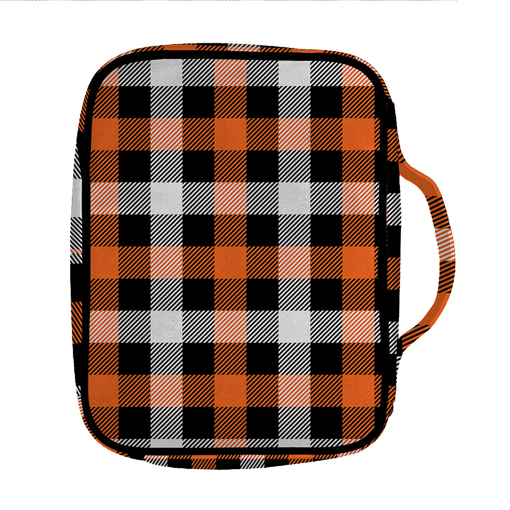Halloween Buffalo Plaid Pattern Print Front Pocket Bible Bag