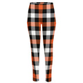 Halloween Buffalo Plaid Pattern Print High-Waisted Pocket Leggings