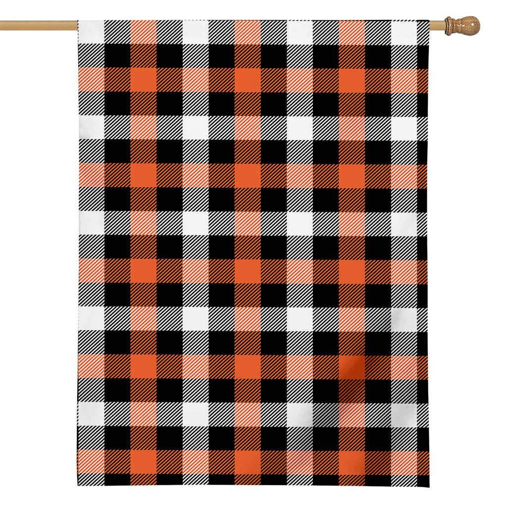 Halloween Buffalo Plaid Pattern Print House Flag