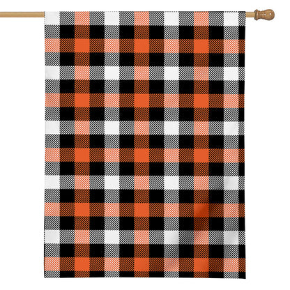 Halloween Buffalo Plaid Pattern Print House Flag