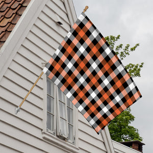 Halloween Buffalo Plaid Pattern Print House Flag
