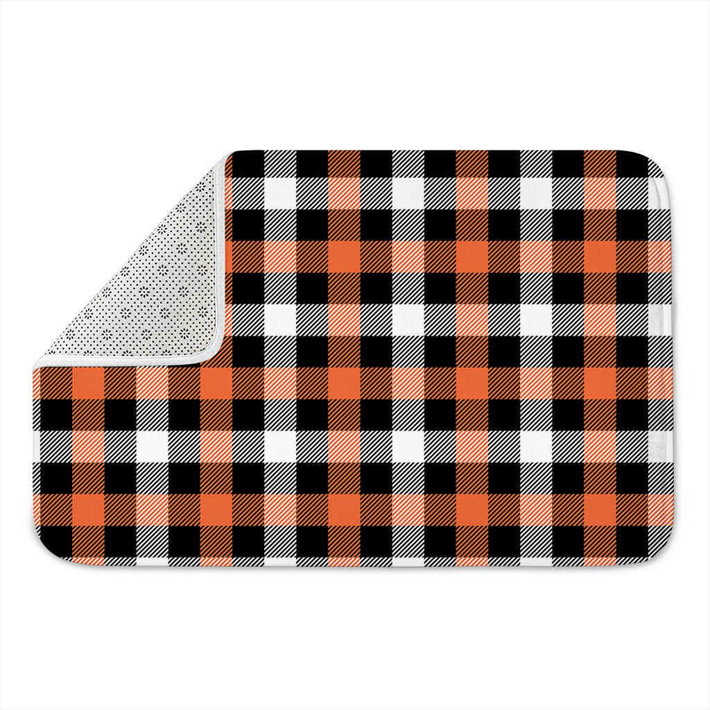 Halloween Buffalo Plaid Pattern Print Indoor Door Mat