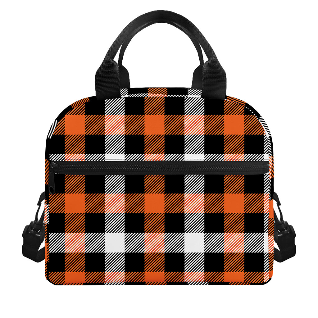 Halloween Buffalo Plaid Pattern Print Insulated Lunch Bag