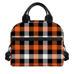 Halloween Buffalo Plaid Pattern Print Insulated Lunch Bag