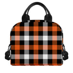 Halloween Buffalo Plaid Pattern Print Insulated Lunch Bag