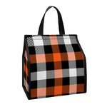 Halloween Buffalo Plaid Pattern Print Insulated Lunch Tote