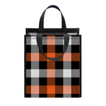 Halloween Buffalo Plaid Pattern Print Insulated Lunch Tote
