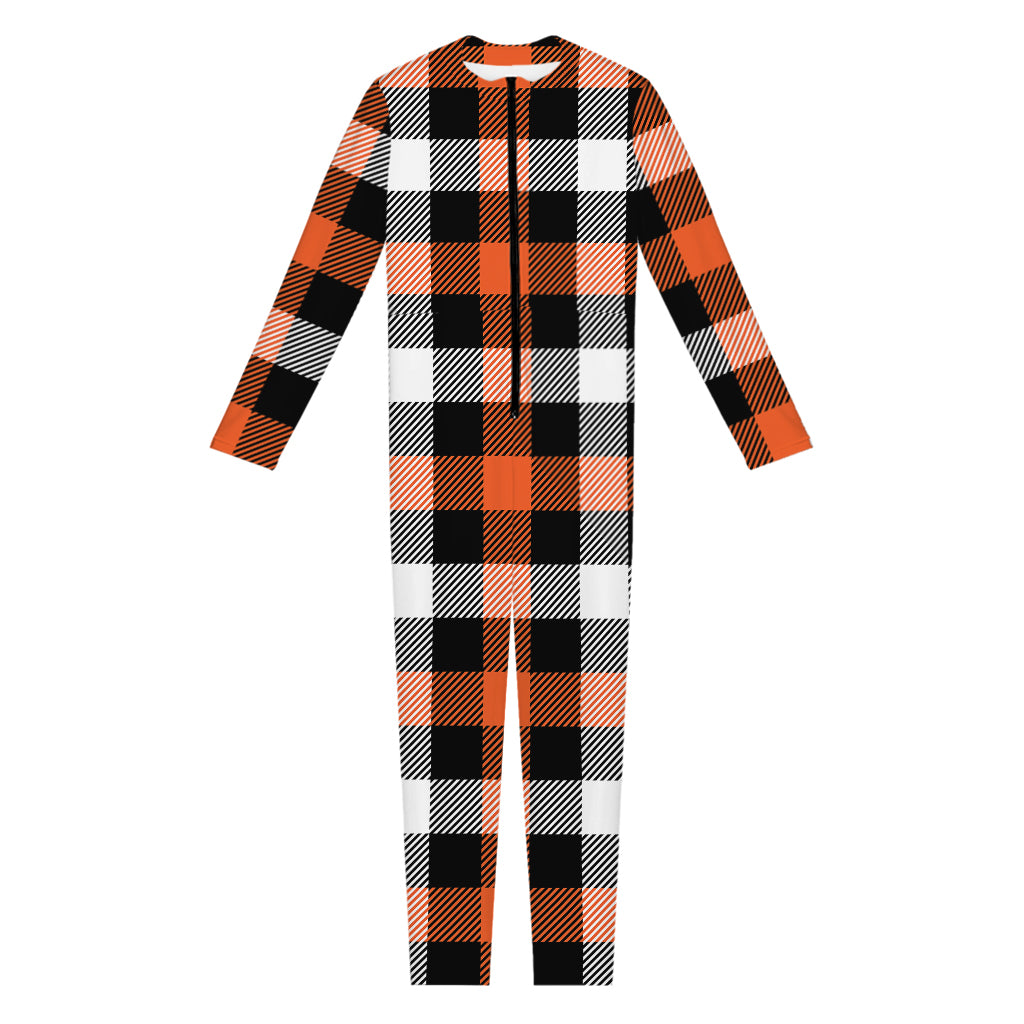 Halloween Buffalo Plaid Pattern Print Jumpsuit