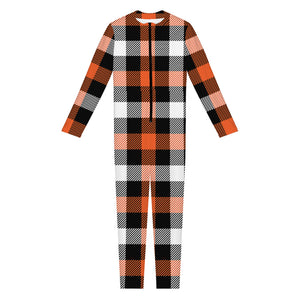 Halloween Buffalo Plaid Pattern Print Jumpsuit