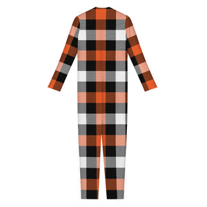 Halloween Buffalo Plaid Pattern Print Jumpsuit