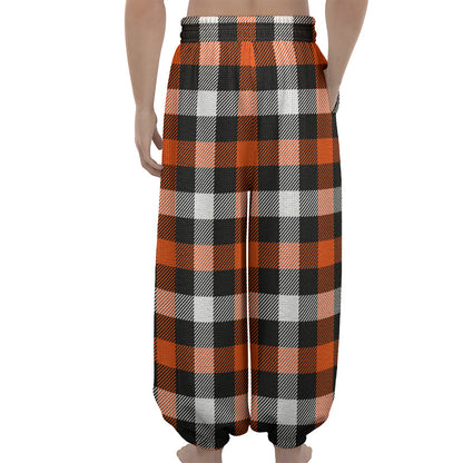 Halloween Buffalo Plaid Pattern Print Lantern Pants
