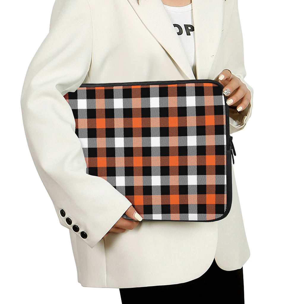 Halloween Buffalo Plaid Pattern Print Laptop Sleeve