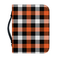 Halloween Buffalo Plaid Pattern Print Leather Bible Cover