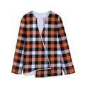 Halloween Buffalo Plaid Pattern Print Long Sleeve Short Coat