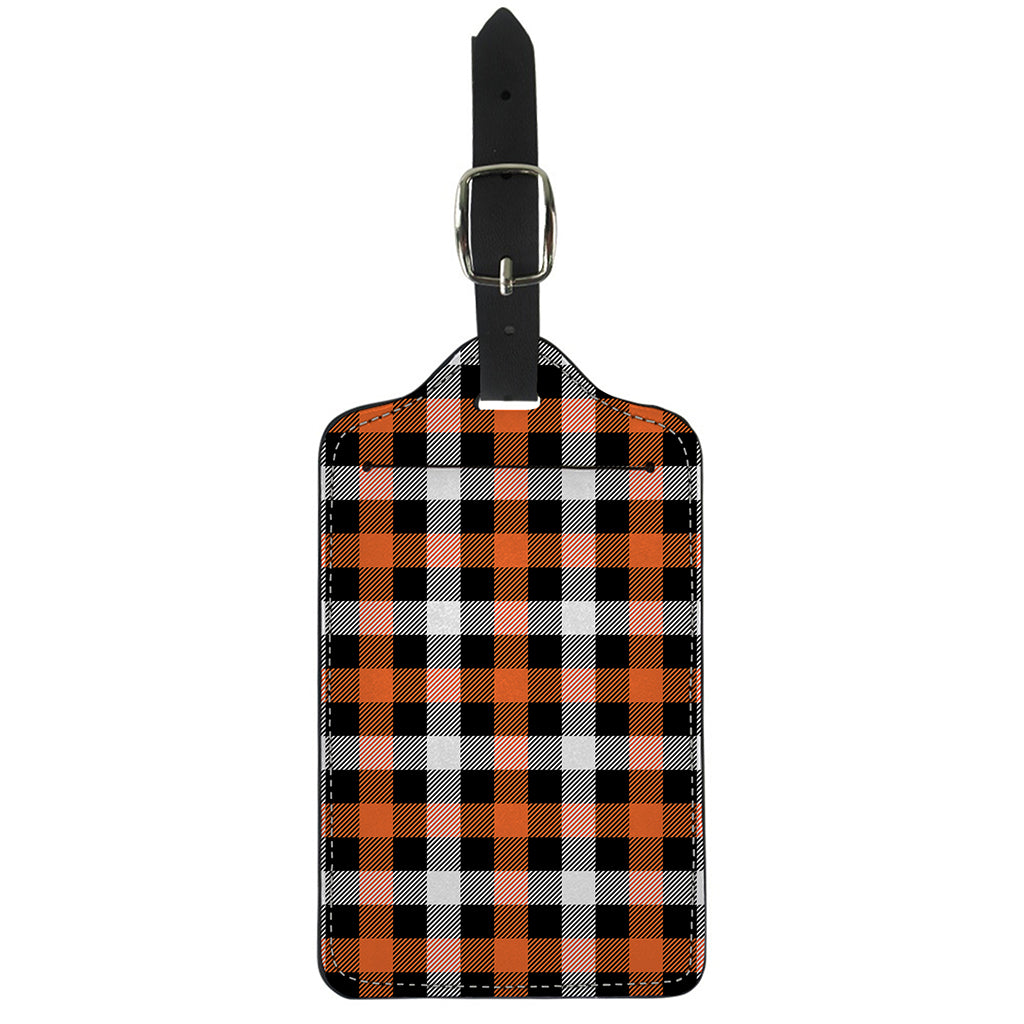 Halloween Buffalo Plaid Pattern Print Luggage Tag