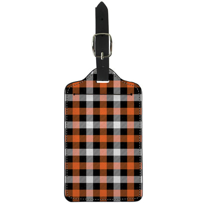Halloween Buffalo Plaid Pattern Print Luggage Tag