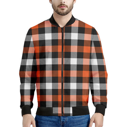 Halloween Buffalo Plaid Pattern Print Men's Bomber Jacket