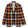 Halloween Buffalo Plaid Pattern Print Men's Cotton Blazer