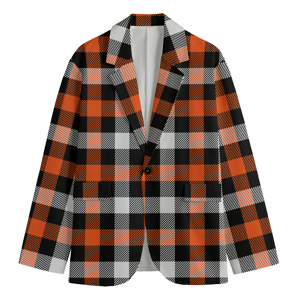 Halloween Buffalo Plaid Pattern Print Men's Cotton Blazer