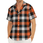 Halloween Buffalo Plaid Pattern Print Men's Deep V-Neck Shirt