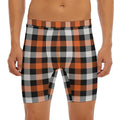 Halloween Buffalo Plaid Pattern Print Men's Long Boxer Briefs