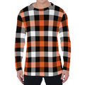 Halloween Buffalo Plaid Pattern Print Men's Long Sleeve T-Shirt
