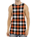 Halloween Buffalo Plaid Pattern Print Men's Muscle Tank Top