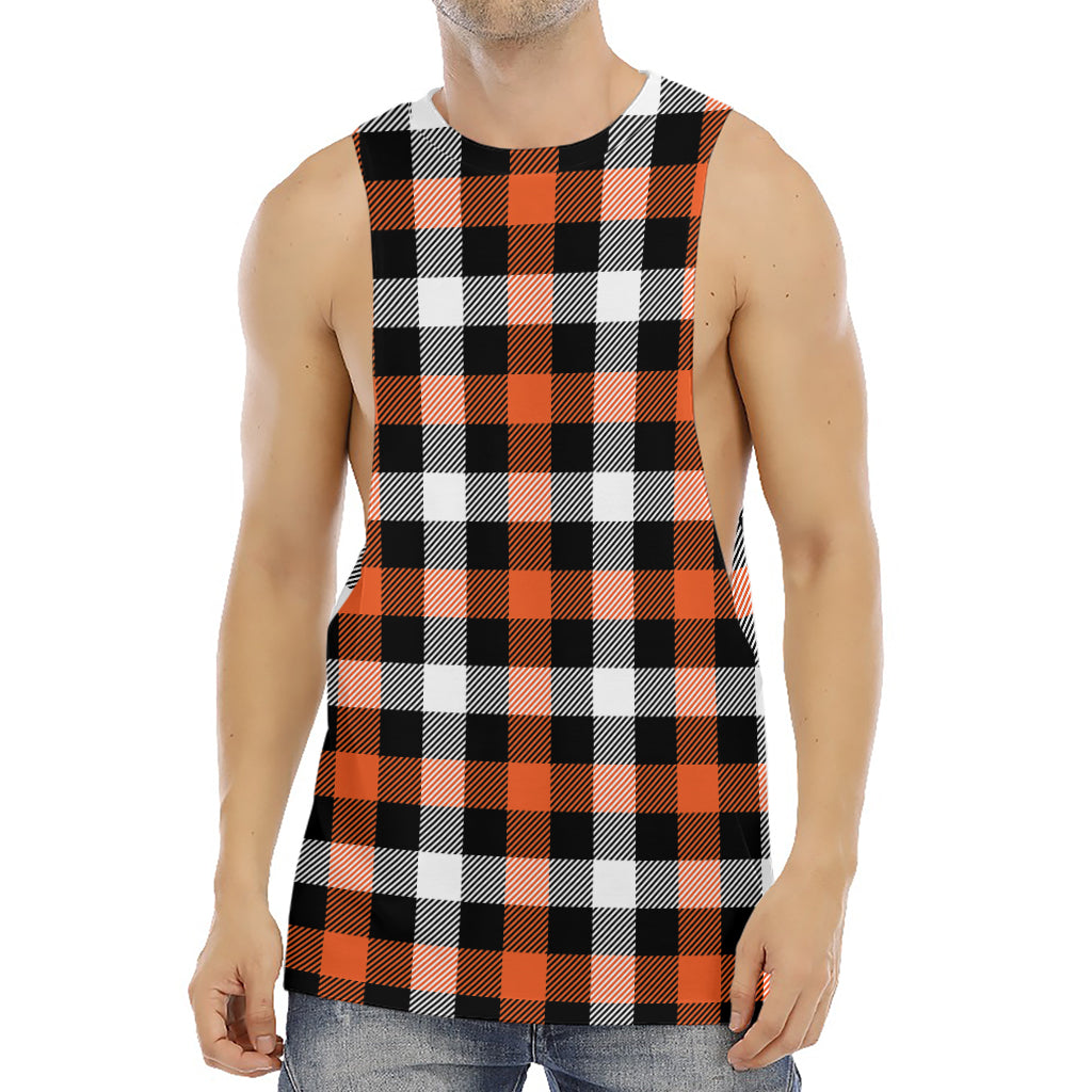 Halloween Buffalo Plaid Pattern Print Men's Muscle Tank Top