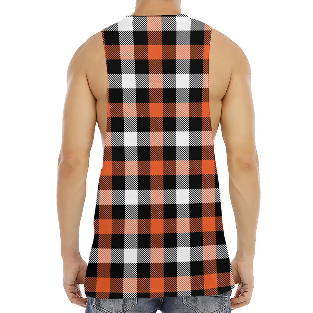 Halloween Buffalo Plaid Pattern Print Men's Muscle Tank Top