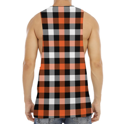 Halloween Buffalo Plaid Pattern Print Men's Muscle Tank Top