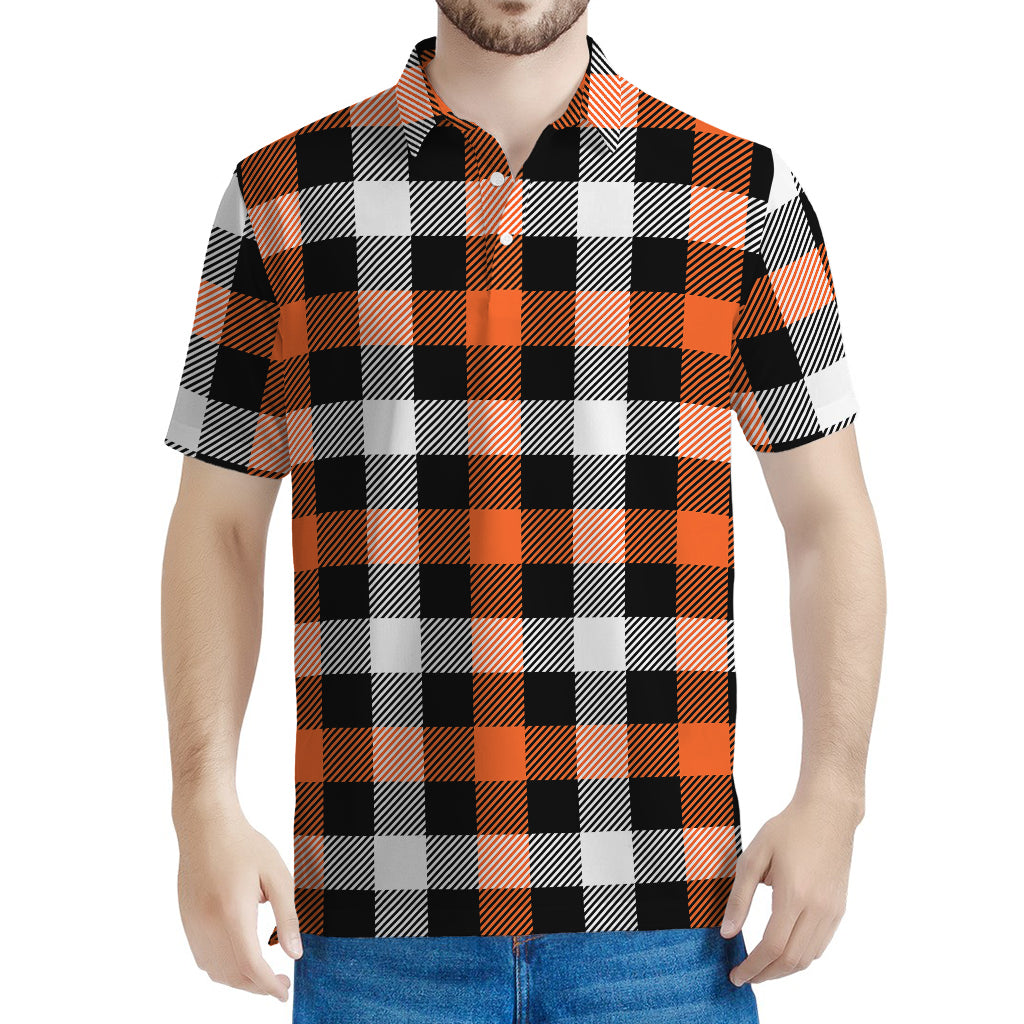 Halloween Buffalo Plaid Pattern Print Men's Polo Shirt