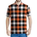 Halloween Buffalo Plaid Pattern Print Men's Polo Shirt