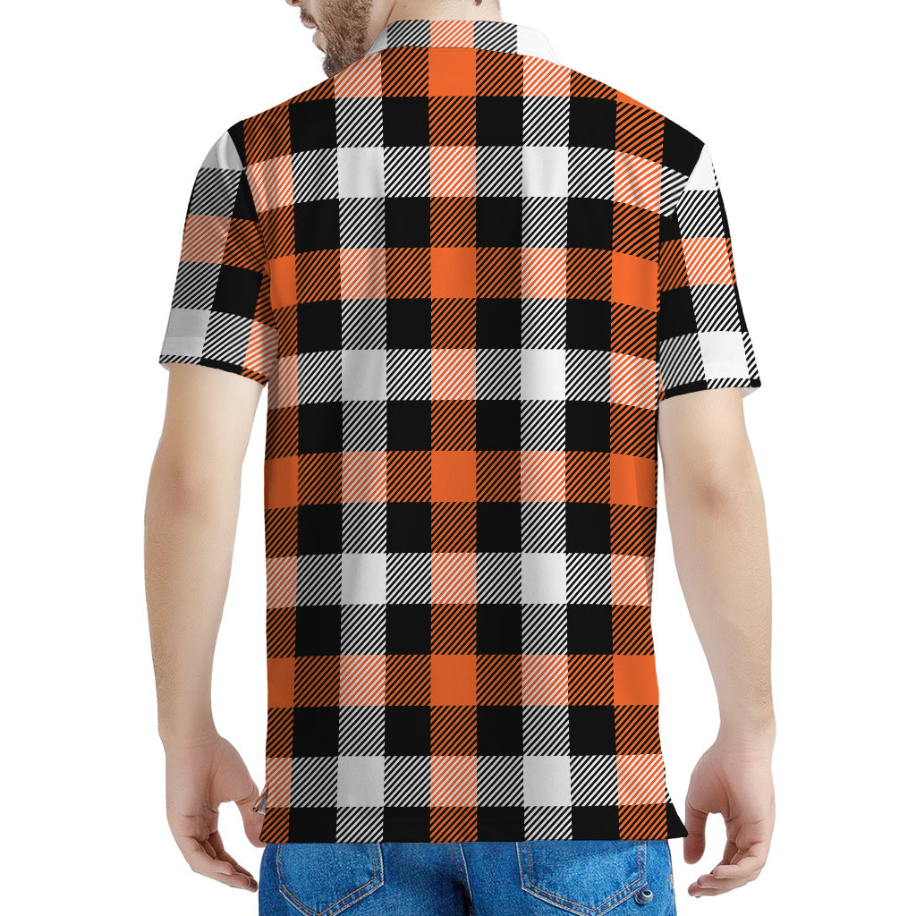 Halloween Buffalo Plaid Pattern Print Men's Polo Shirt