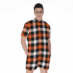 Halloween Buffalo Plaid Pattern Print Men's Rompers