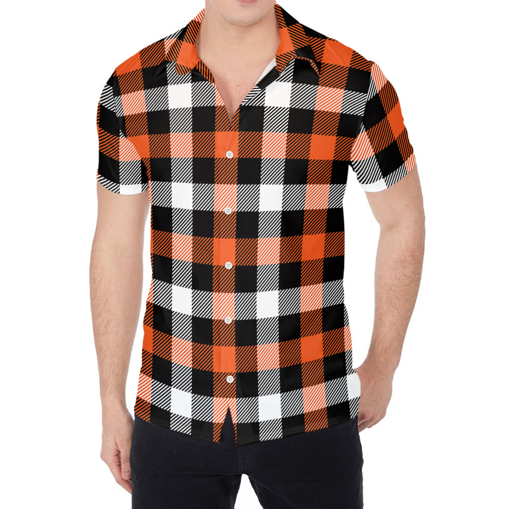 Halloween Buffalo Plaid Pattern Print Men's Shirt