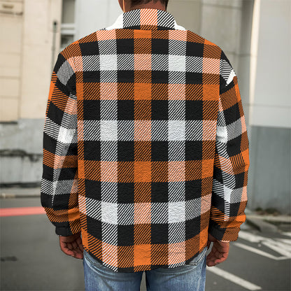 Halloween Buffalo Plaid Pattern Print Men's Shirt Jacket