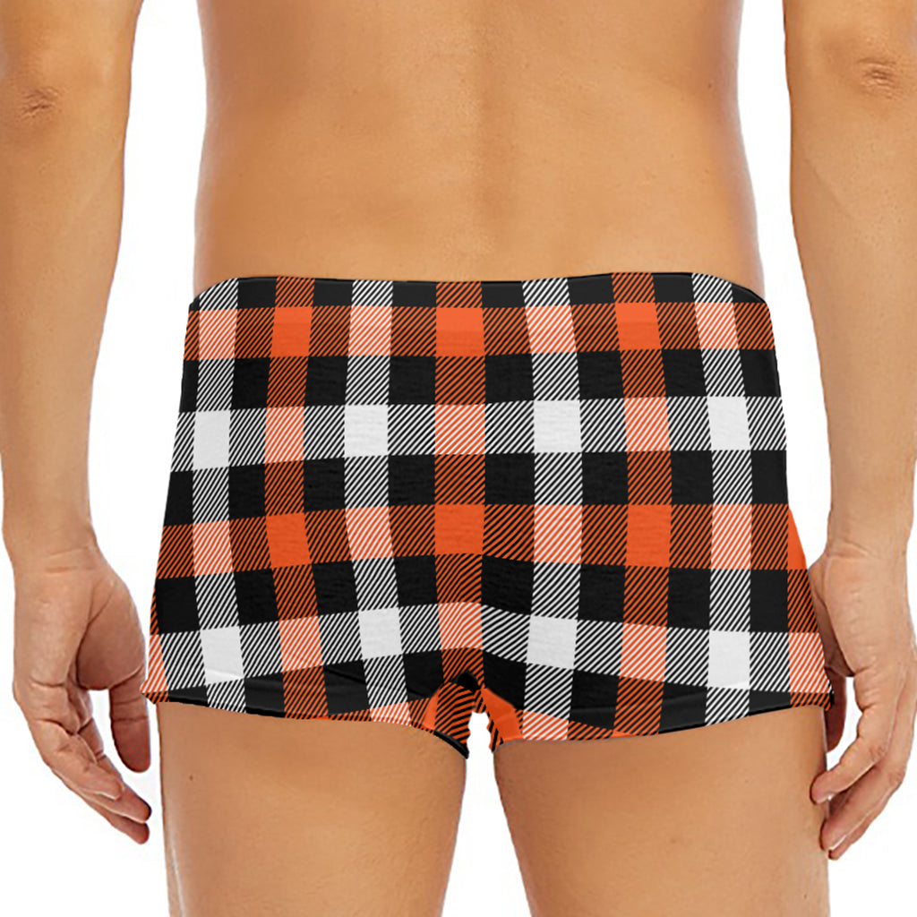 Halloween Buffalo Plaid Pattern Print Men's Short Boxer Briefs