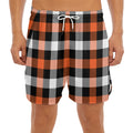 Halloween Buffalo Plaid Pattern Print Men's Split Running Shorts