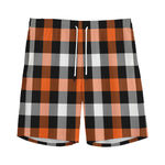 Halloween Buffalo Plaid Pattern Print Men's Sports Shorts