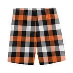 Halloween Buffalo Plaid Pattern Print Men's Sports Shorts