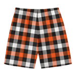 Halloween Buffalo Plaid Pattern Print Men's Swim Trunks