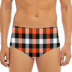Halloween Buffalo Plaid Pattern Print Men's Triangle Swim Briefs