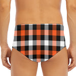 Halloween Buffalo Plaid Pattern Print Men's Triangle Swim Briefs
