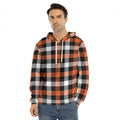 Halloween Buffalo Plaid Pattern Print Men's Velvet Pullover Hoodie